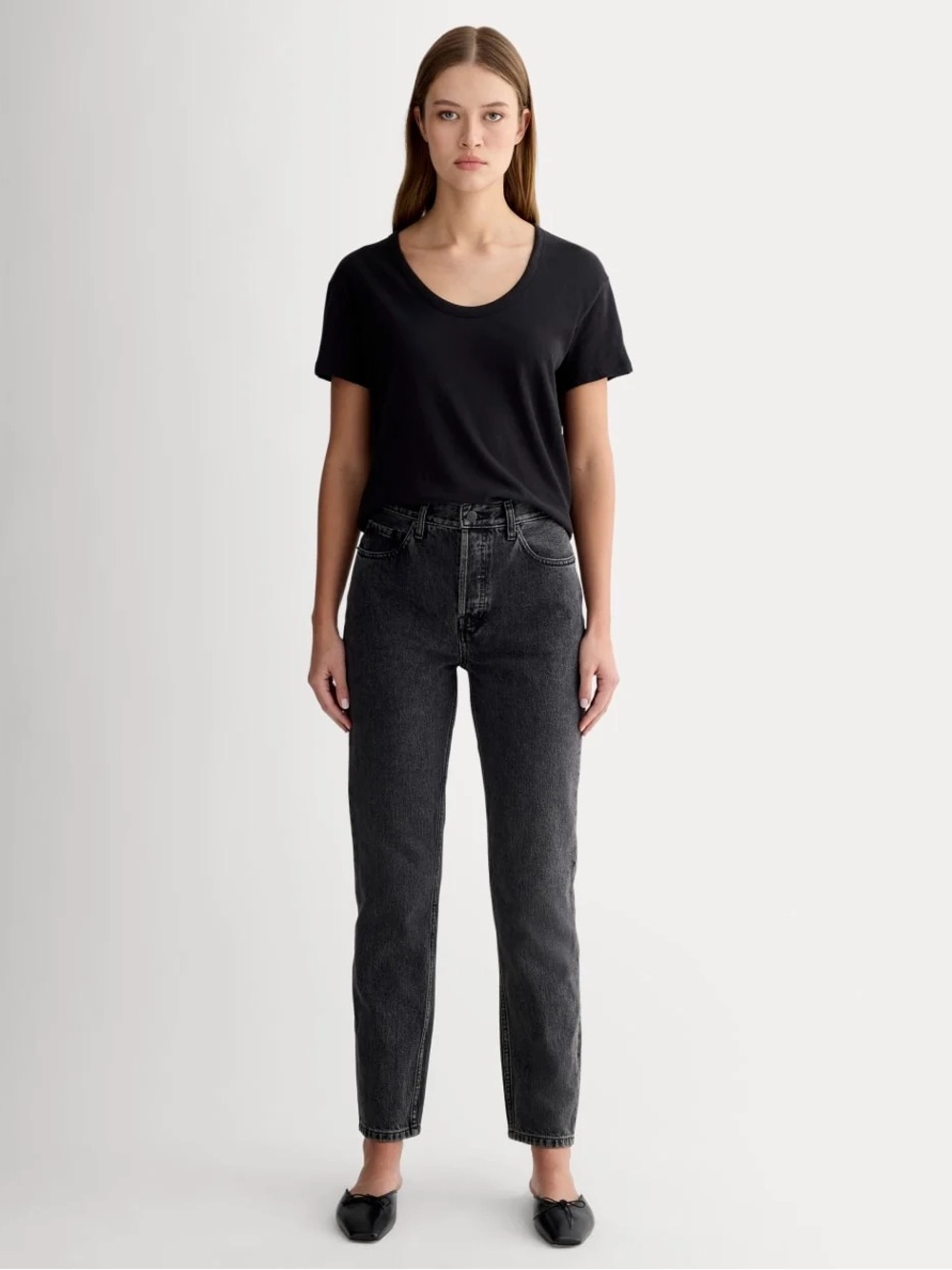Everlane The 90s Cheeky Jean Washed Black Size 23 Regular NWT